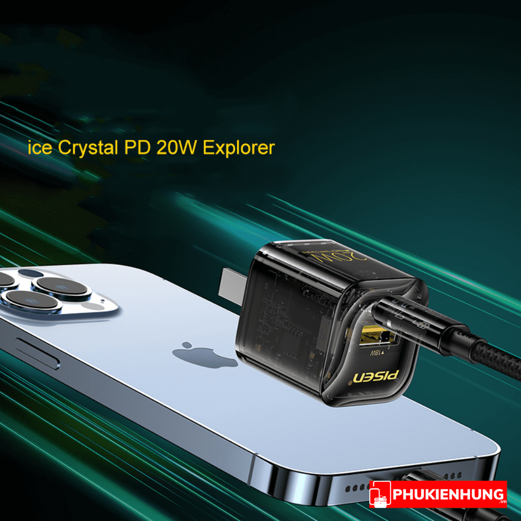 Củ sạc nhanh Pisen Quick ice Crystal PD 20W Explorer 7 Quick ice Crystal PD 20W Explorer 8