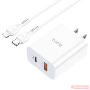 Bộ sạc nhanh HOCO C97 2 cổng PD20W - QC3.0 18W Lightning - Type-C