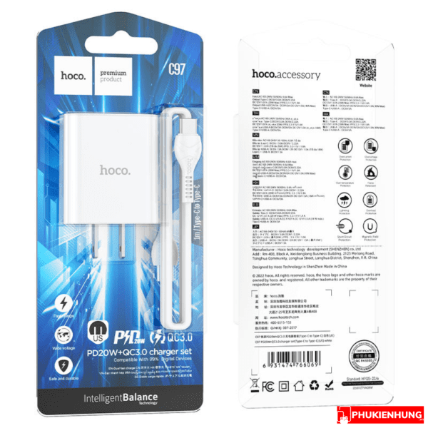 Bo sac nhanh Hoco C97 iPhone Samsung PD 20W QC 3.0 18W phukienhung 8