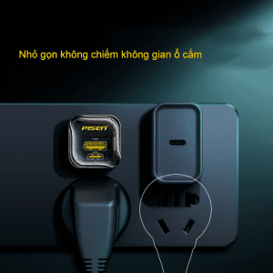 Củ sạc nhanh Pisen 30W Quick Ice Crystal 2 cổng 12 Cu sac nhanh Pisen Quick ice crystal Dual port QP 30W PKH 1