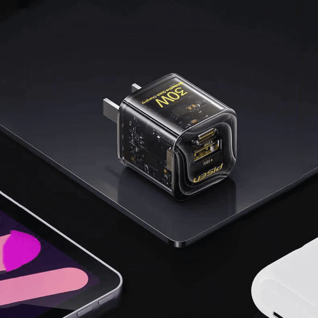 Củ sạc nhanh Pisen 30W Quick Ice Crystal 2 cổng 1 Cu sac nhanh Pisen Quick ice crystal Dual port QP 30W PKH 10