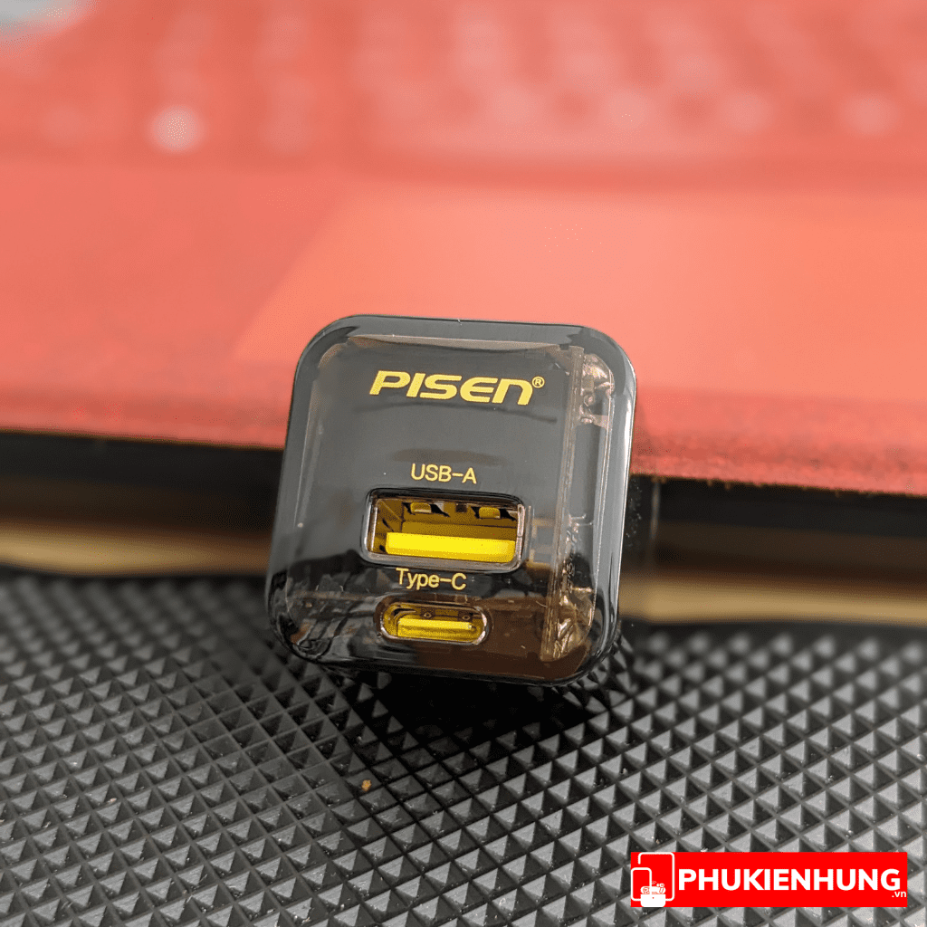 Củ sạc nhanh Pisen 30W Quick Ice Crystal 2 cổng 2 Cu sac nhanh Pisen Quick ice crystal Dual port QP 30W PKH 6