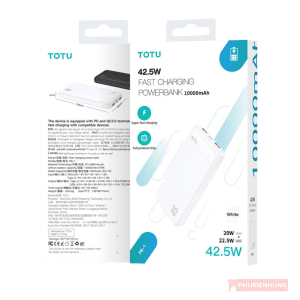 Pin sạc dự phòng TOTU PB-1 10000 mAh - Sạc nhanh 2 cổng