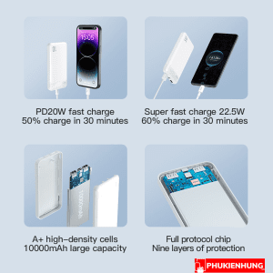 Sac du phong Totu PB 1 fast charging power bank 10000mAh phukienhung 3 1