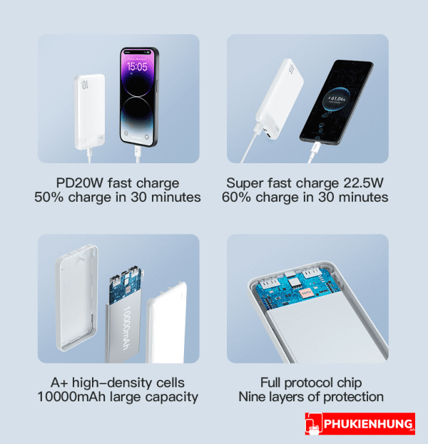 Sac du phong Totu PB 1 fast charging power bank 10000mAh phukienhung 3 1